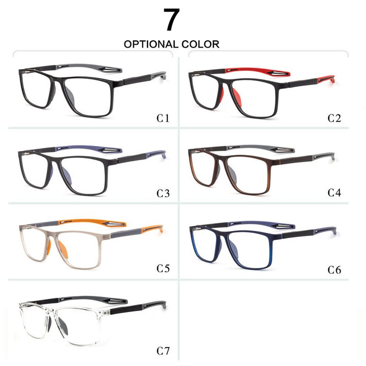 Muzz Unisex Full Rim Square Tr 90Titanium Sport Eyeglasses 1019 Sport Eyewear Muzz   