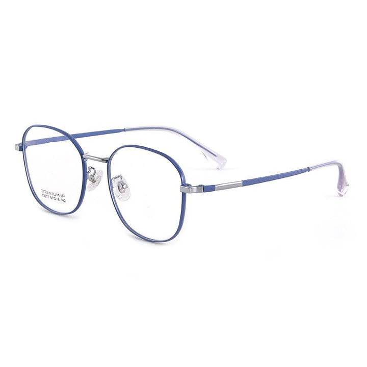 Muzz Unisex Full Rim Oversized Square Titanium Frame Eyeglasses Full Rim Muzz Blue  