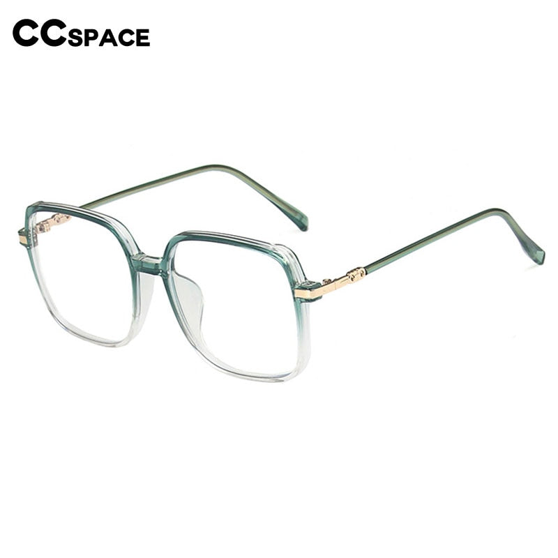 CCspace Unisex Full Rim Square Tr 90 Alloy Eyeglasses 55877 Full Rim CCspace   