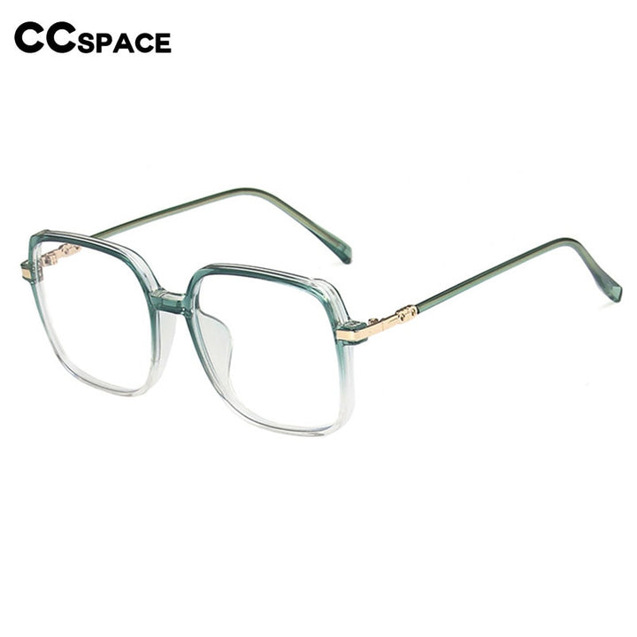 CCspace Unisex Full Rim Square Tr 90 Alloy Eyeglasses 55877 Full Rim CCspace   