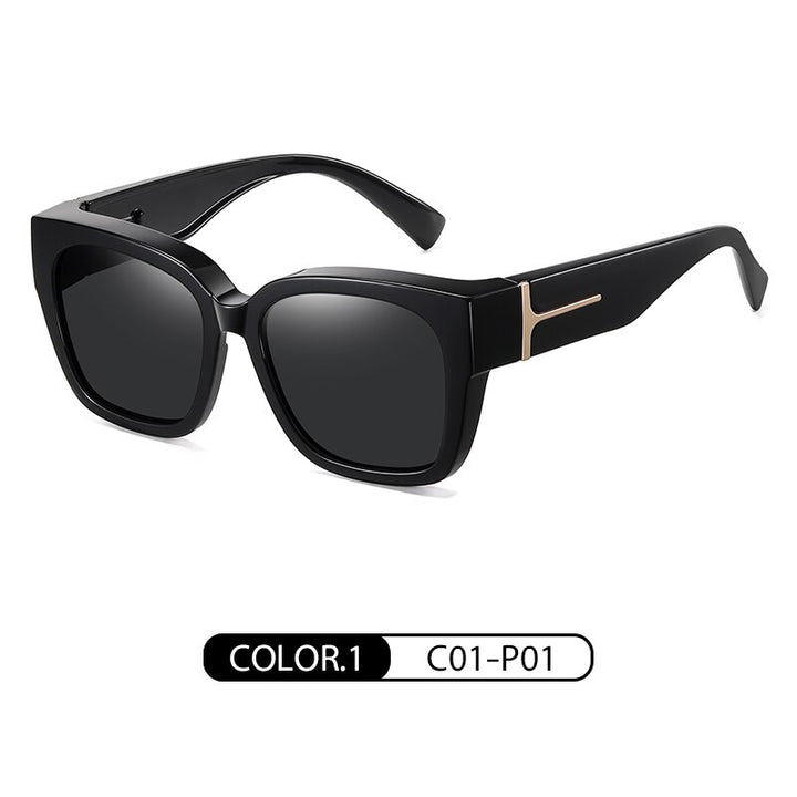 Reven JateUnisex Full Rim Square Tr 90 Polarized Cover Sunglasses 7511 Sunglasses Reven Jate   