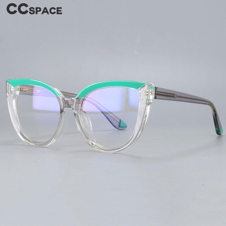 CCSpace Women's Full Rim Square Cat Eye Tr 90 Titanium Eyeglasses 54637 Full Rim CCspace   