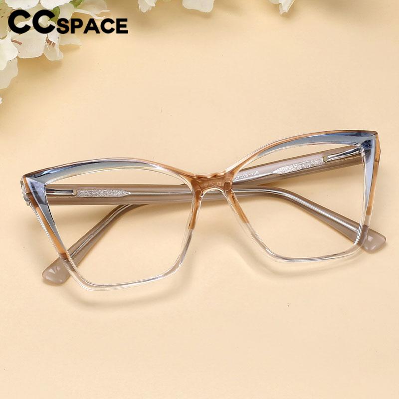 CCspace Unisex Full Rim Large Square Tr 90 Titanium Acetate Eyeglasses 56652 Full Rim CCspace   