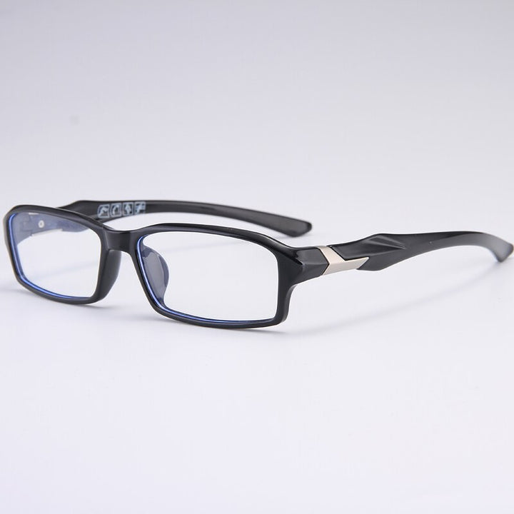 Bclear Men's Full Rim Rectangle Tr 90 Titanium Sport Eyeglasses My6059 Full Rim Bclear Bright Black  