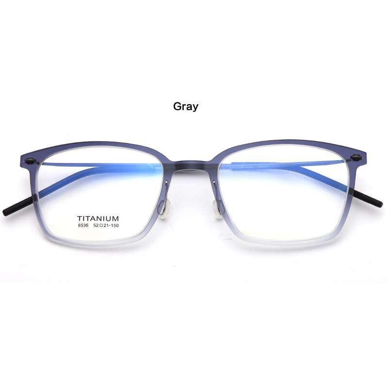 Muzz Unisex Full Rim Square Screwless Handcrafted Acetate IP Titanium Eyeglasses N6536 Full Rim Muzz C3  