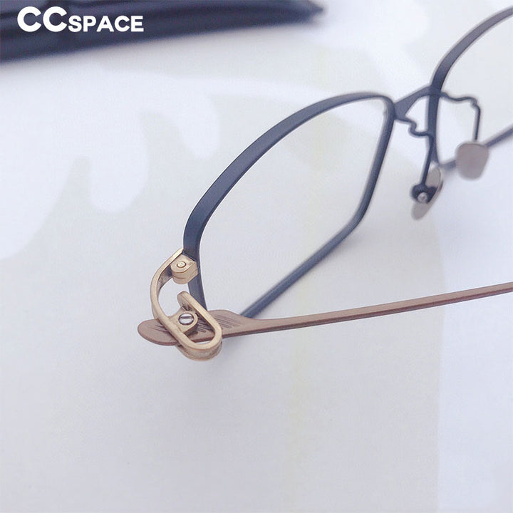 CCspace Men's Full Rim Rectangle Titanium Eyeglasses 55228 Full Rim CCspace   