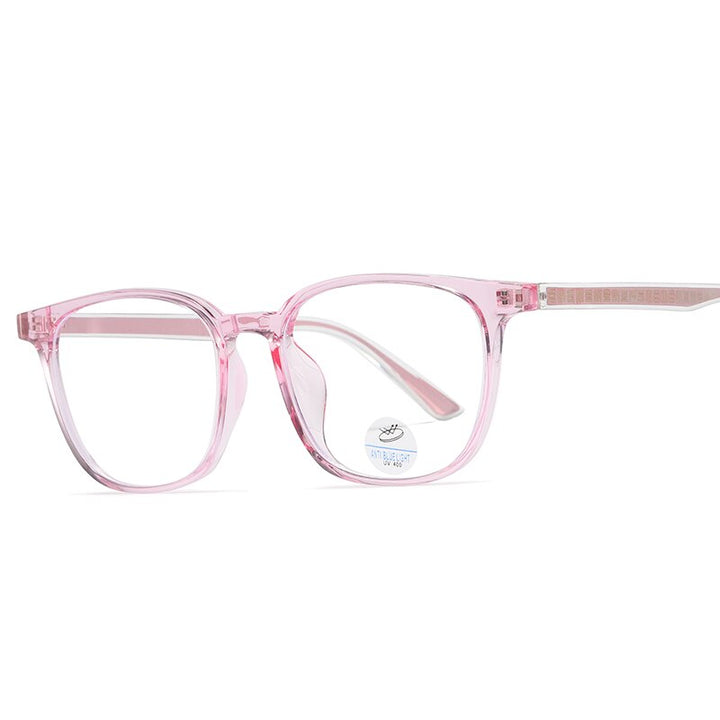 Reven Jate Unisex Full Rim Square Tr 90 Acetate Eyeglasses 81245 Full Rim Reven Jate pink  