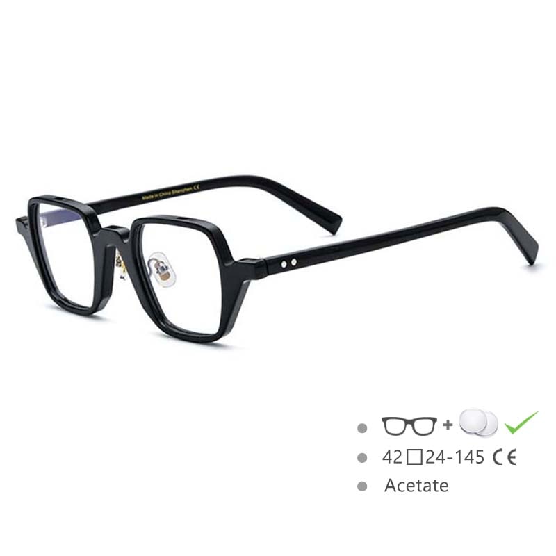 CCSpace Unisex Full Rim Square Cat Eye Acetate Frame Eyeglasses 54563 Full Rim CCspace Balack China 