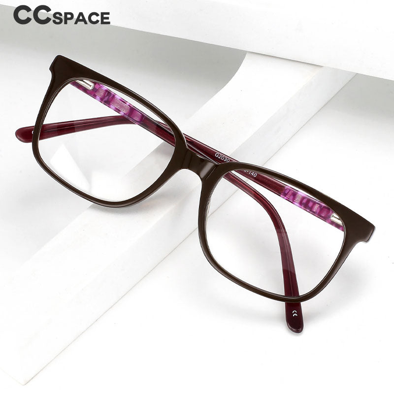 CCspace Unisex Full Rim Square Acetate Eyeglasses 55557 Full Rim CCspace   