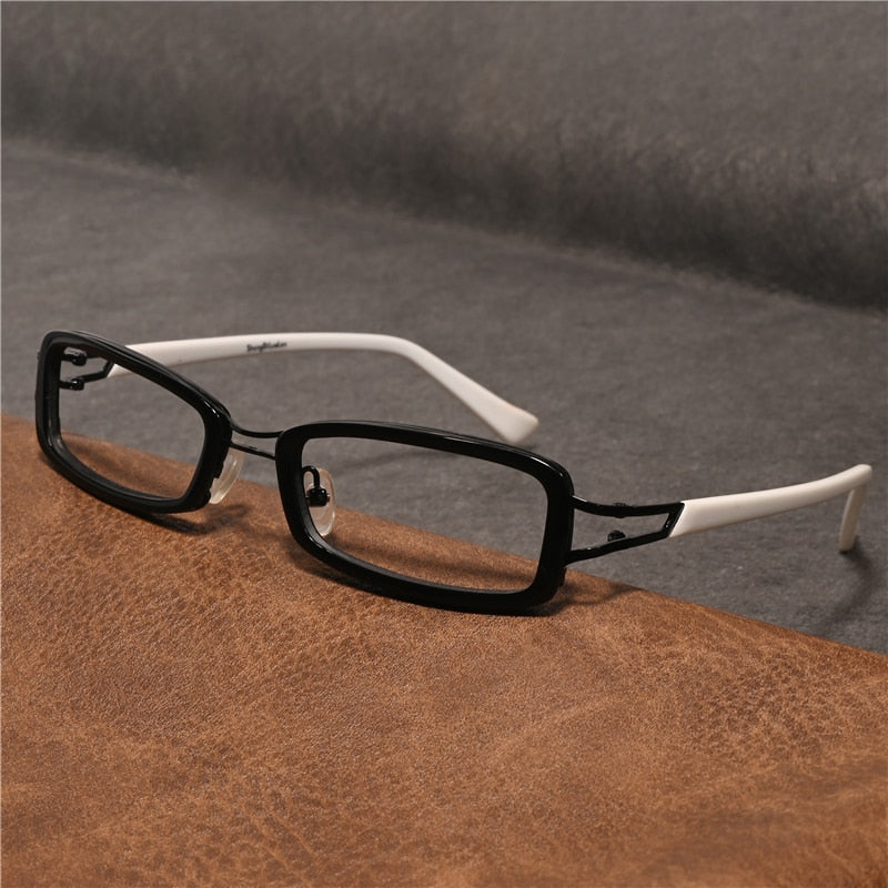 Cubojue Unisex Full Rim Rectangle Tr 90 Titanium Myopic Reading Glasses 2104m Reading Glasses Cubojue   
