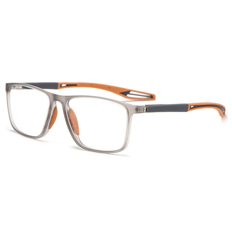 Reven Jate Unisex Full Rim Square Tr 90 Sport Eyeglasses 1019r Sport Eyewear Reven Jate grey-orange  