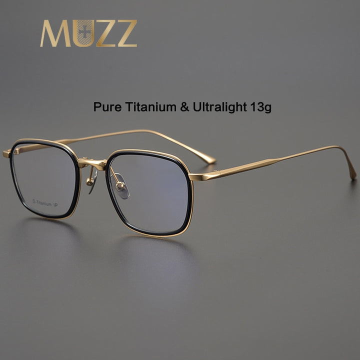Muzz Unisex Full Rim Square Titanium Acetate Eyeglasses F-bury Full Rim Muzz   