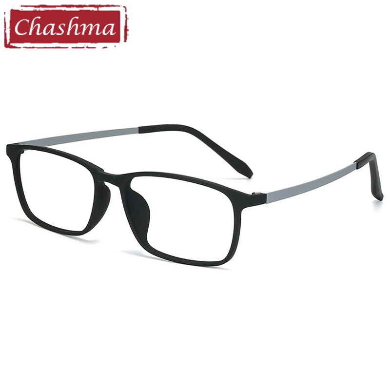 Chashma Unisex Full Rim Ultem Titanium Wide Frame Eyeglasses 6611 Full Rim Chashma Black Gray  