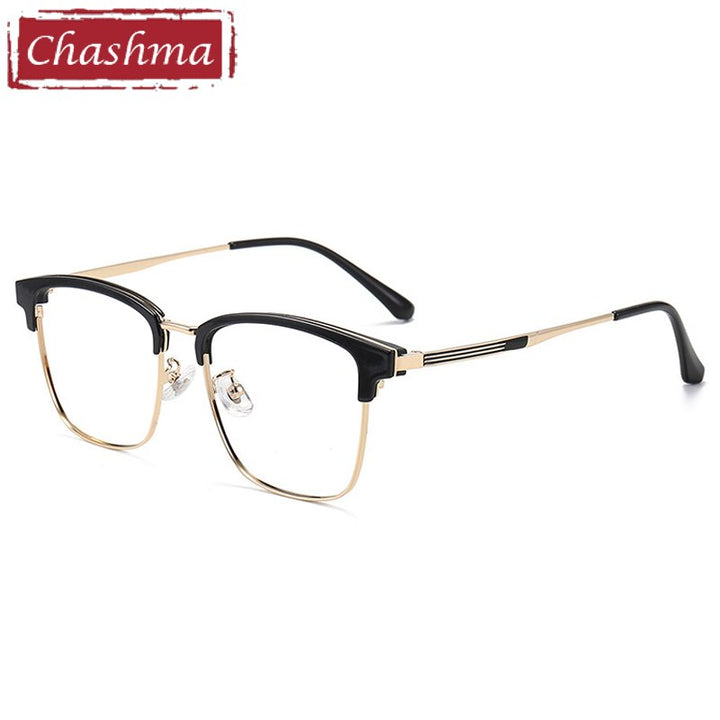 Chashma Unisex Semi Rim TR 90 Resin Stainless Steel Frame Eyeglasses 9603 Semi Rim Chashma   