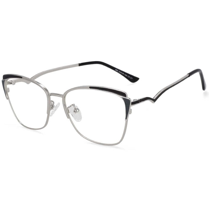 CCSpace Unisex Full Rim Square Cat Eye Acetate Alloy Frame Eyeglasses 54111 Full Rim CCspace CN black 