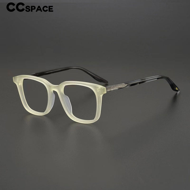 CCspace Unisex Full Rim Square Acetate Eyeglasses 55597 Full Rim CCspace   