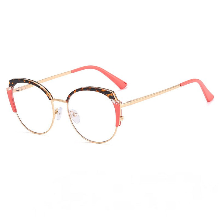 CCspace Women's Full Rim Square Tr 90 Titanium Eyeglasses 55383 Full Rim CCspace China C5OrangeLeopard 