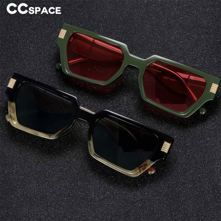 CCSpace Women's Full Rim Rectangle Resin Frame Sunglasses 54245 Sunglasses CCspace Sunglasses   