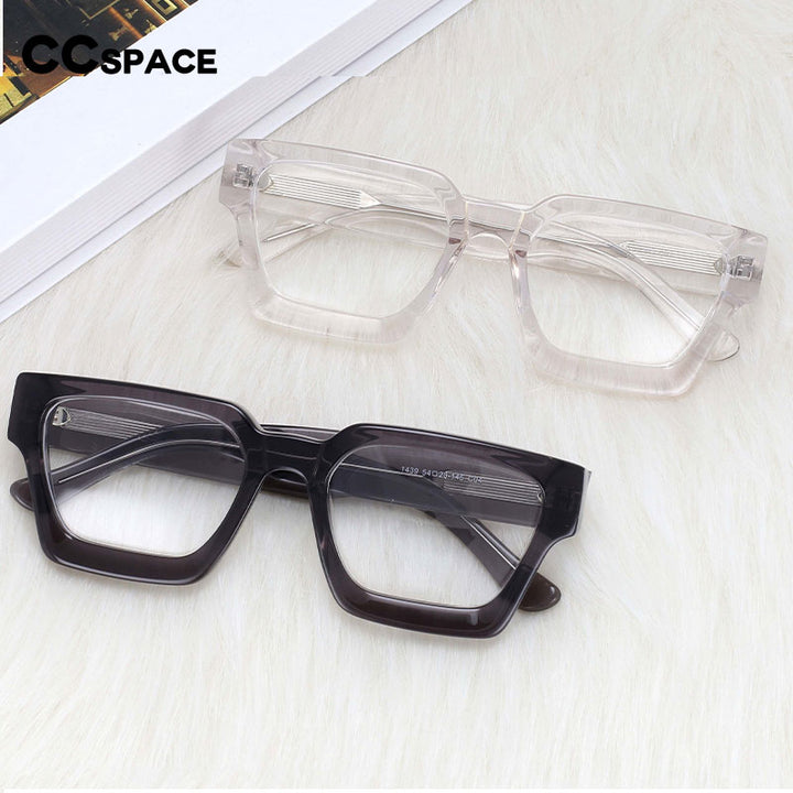 CCSpace Unisex Full Rim Square Acetate Frame Eyeglasses 54290 Full Rim CCspace   
