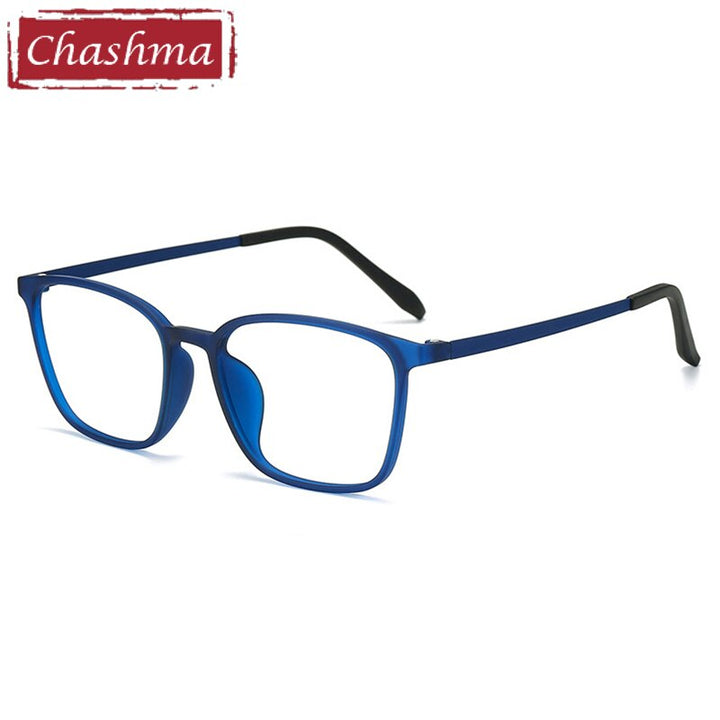 Chashma Unisex Full Rim Ultem Titanium Square Frame Eyeglasses 66113 Full Rim Chashma Blue  