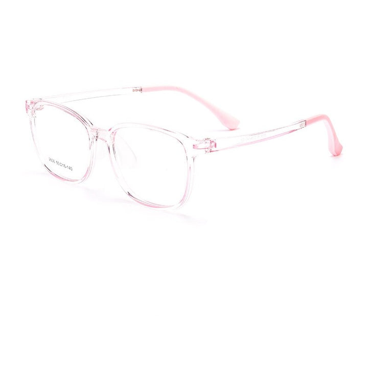 KatKani Unisex Children's Full Rim Round Square Tr 90 Eyeglasses 2606et Full Rim KatKani Eyeglasses Transparent Pink  