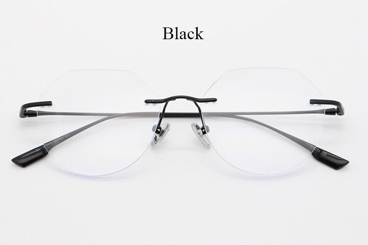 Bclear Unisex Rimless Square Titanium Frame Eyeglasses Myb1135 Rimless Bclear Black  
