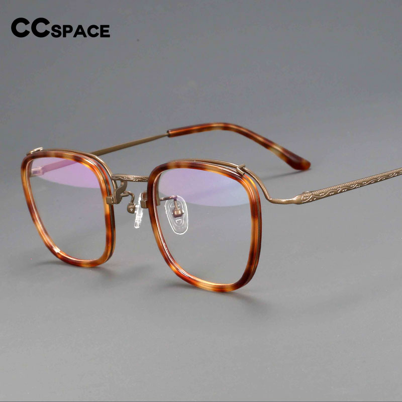 CCSpace Unisex Full Rim Square Tr 90 Titanium Eyeglasses 55226 Full Rim CCspace   