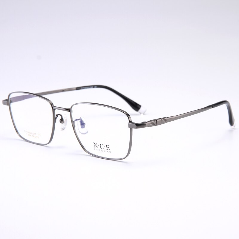 Zirosat Unisex Full Rim Square Titanium Eyeglasses T004 Full Rim Zirosat grey  