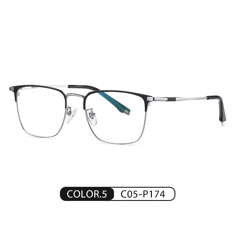 Bclear Unisex Full Rim Square Titanium Eyeglasses Wdpt915 Full Rim Bclear C 5  