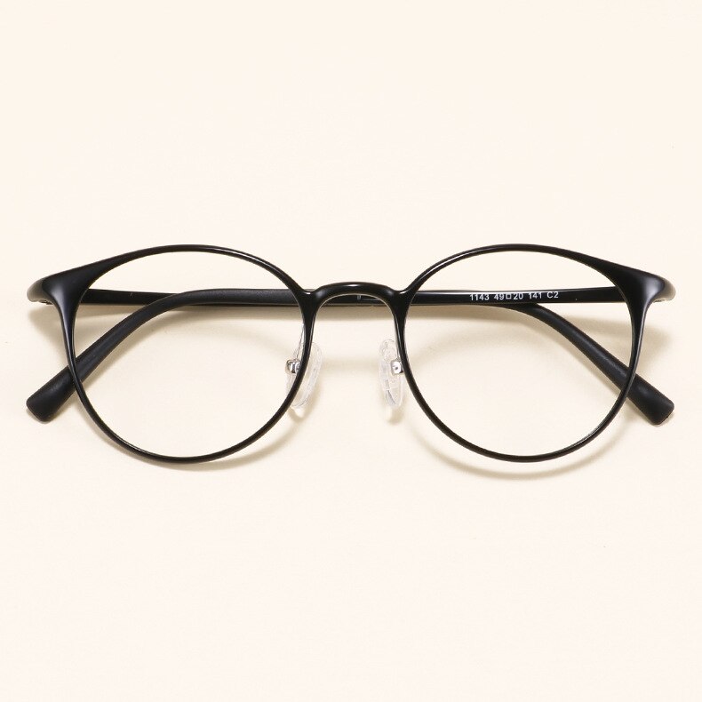 Kansept Women's Full Rim Round Carbon Steel Ultem Eyeglasses Full Rim Kansept C2 Bright black CN 