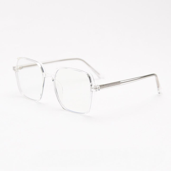 CCSpace Unisex Full Rim Irregular Square Tr 90 Titanium Eyeglasses 55459 Full Rim CCspace Transparent WhiteC2 China 