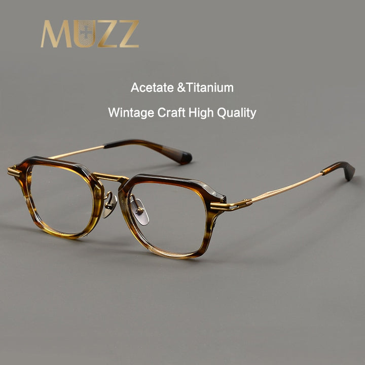 Muzz Unisex Full Rim Square Acetate Titanium Eyeglasses Dl413 Full Rim Muzz   