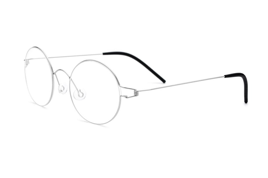Muzz Men's Full Rim Square Titanium Alloy Screwless Frame Eyeglasses 3in3 Full Rim Muzz Round Silver  