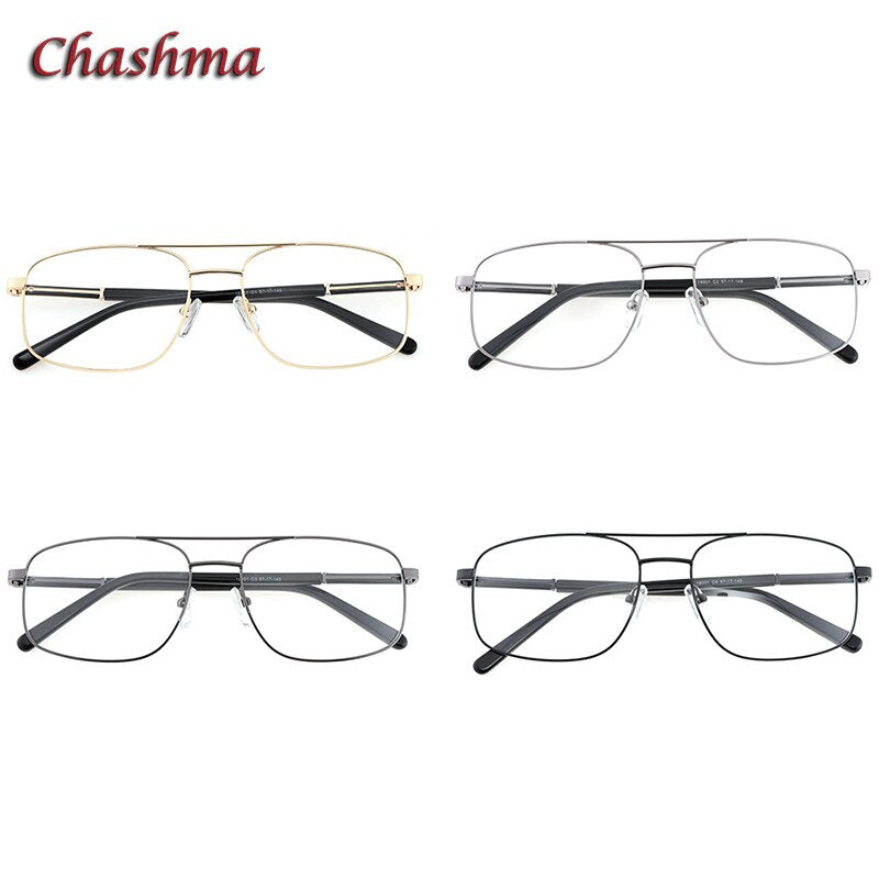 Chashma Ochki Men's Full Rim Square Double Bridge Stainless Steel Eyeglasses18001 Full Rim Chashma Ochki   