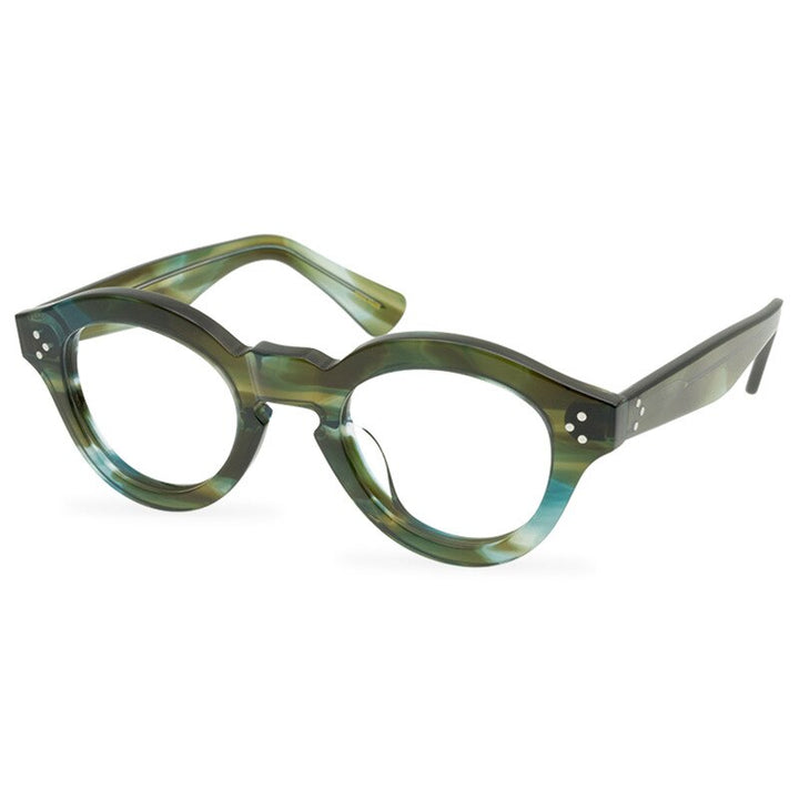 Cubojue Unisex Full Rim Oval Acetate Custom Lens Reading Glasses Cl001 Reading Glasses Cubojue no function lens 0 green tortoise 