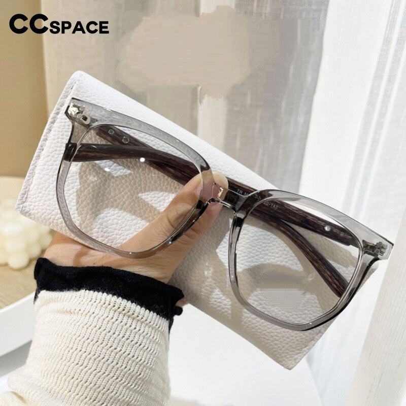 CCSpace Women's Full Rim Large Square TR 90 Titanium Eyeglasses 54430 Full Rim CCspace   