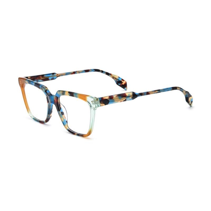 CCspace Unisex Full Rim Square Acetate Eyeglasses 53341 Full Rim CCspace   