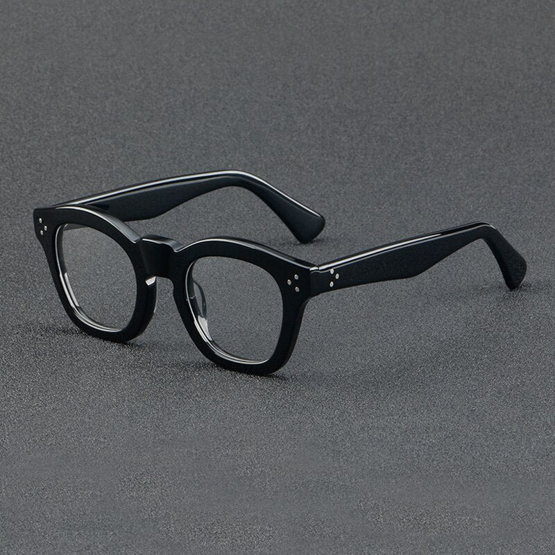 Gatenac Unisex Full Rim Square Acetate Eyeglasses Gxyj931 Full Rim Gatenac Black  