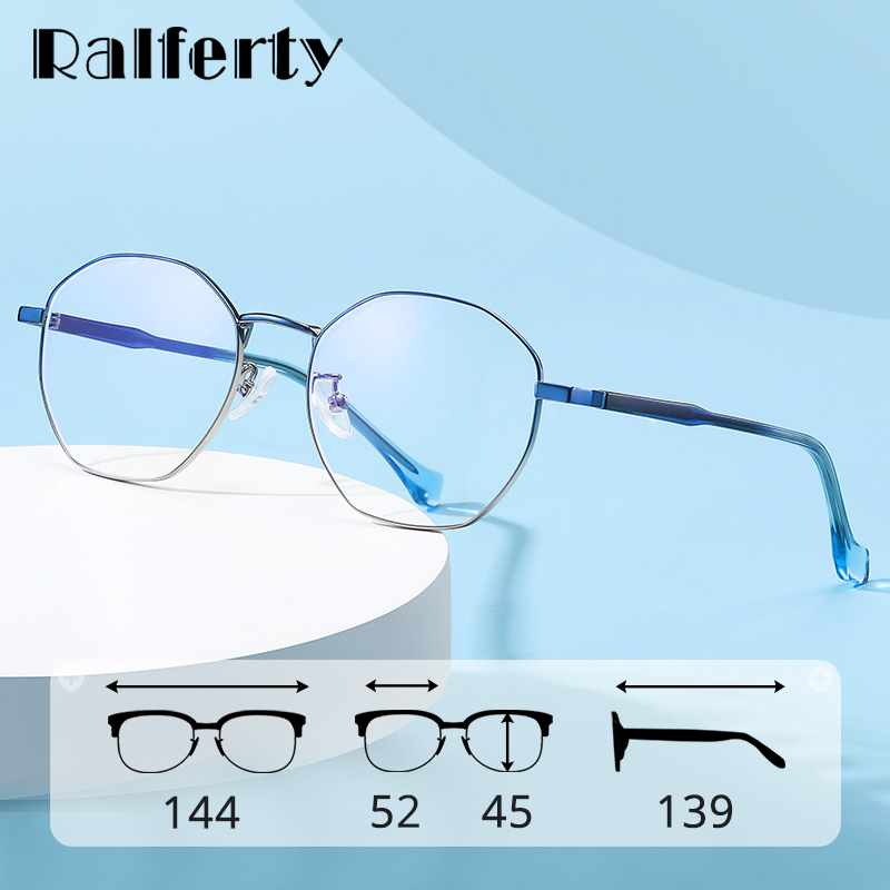 Ralferty Women's Full Rim Irregular Polygon Alloy Eyeglasses D218 Full Rim Ralferty   