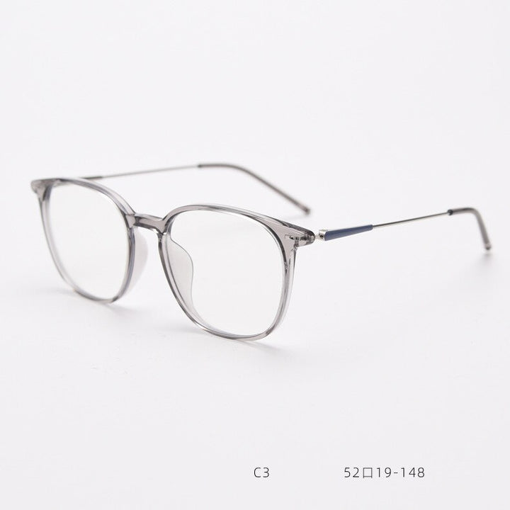 CCSpace Unisex Full Rim Square Tr 90 Titanium Eyeglasses 55688 Full Rim CCspace Gray China 