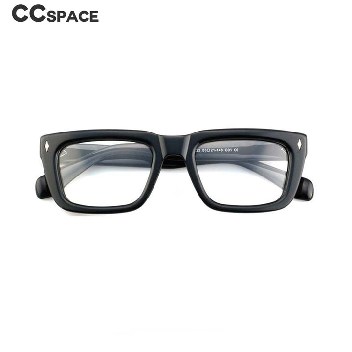 CCspace Unisex Full Rim Square Cat Eye Acetate Eyeglasses 54908 Full Rim CCspace   