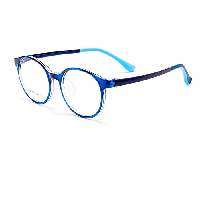 Yimaruili Children's Unisex Full Rim Tr 90 Round Eyeglasses 2604et Full Rim Yimaruili Eyeglasses Dark Blue  