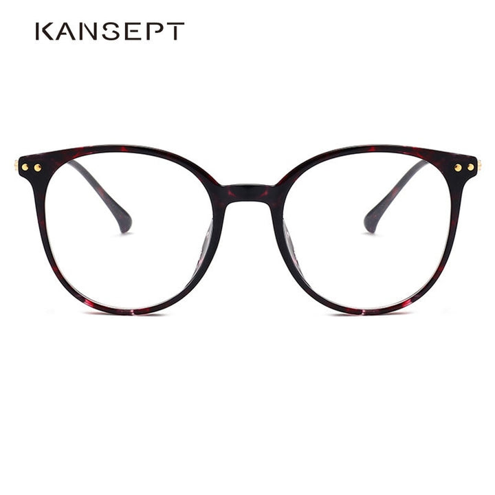 Kansept Unisex Full Rim Round Square Tr 90 Titanium Eyeglasses 90021 Full Rim Kansept   