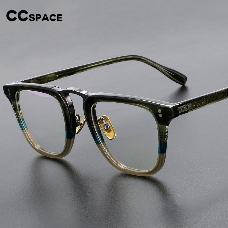 CCspace Unisex Full Rim Square Acetate Eyeglasses 49309 Full Rim CCspace   