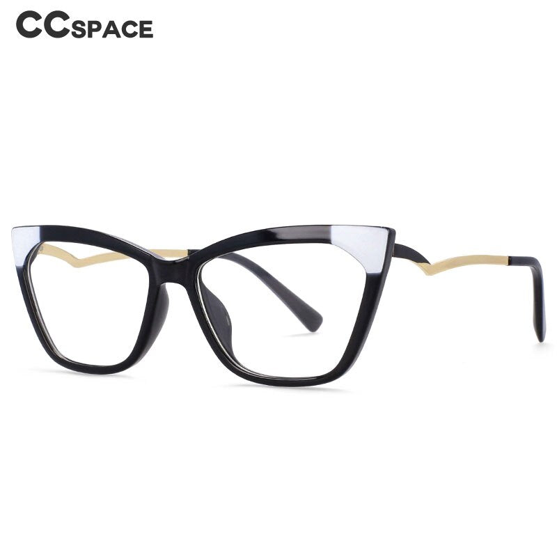 CCSpace Women's Full Rim Square Cat Eye Resin Frame Eyeglasses 54127 Full Rim CCspace   