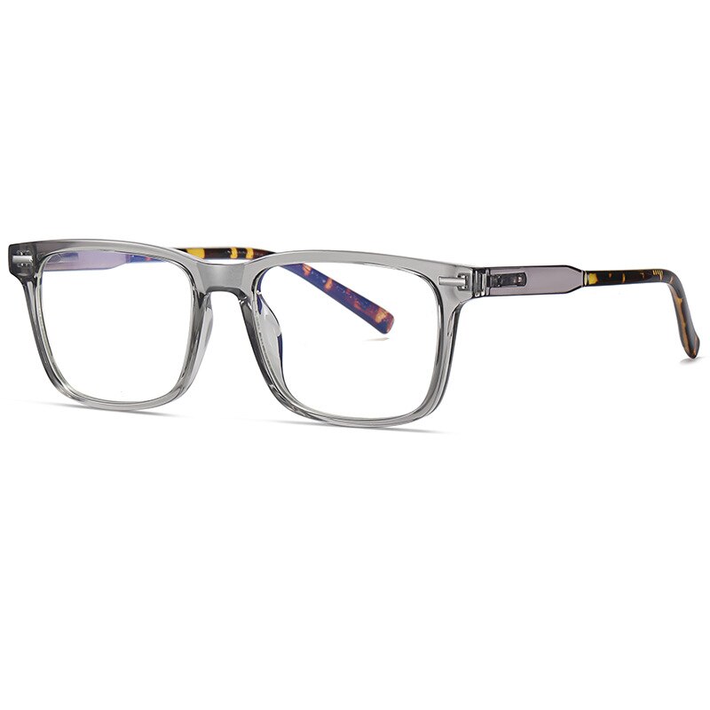 CCspace Unisex Full Rim Square Tr 90 Titanium Eyeglasses 55256 Full Rim CCspace ClearGray CHINA 