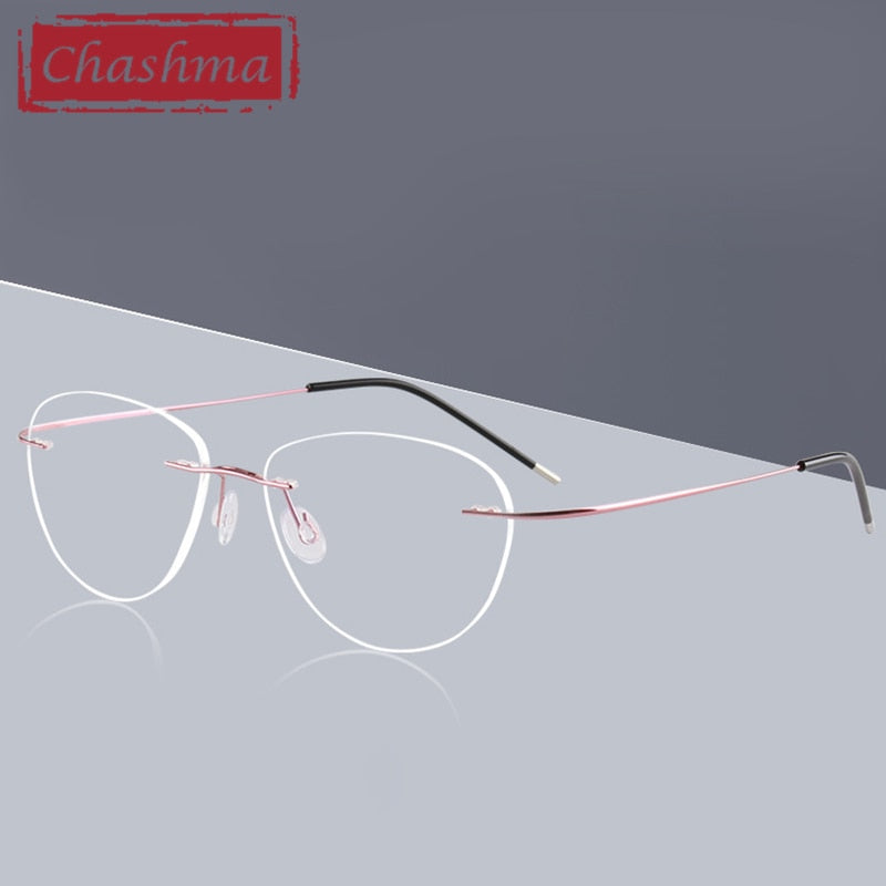 Chashma Unisex Rimless Triangle Square Titanium Eyeglasses 003 Rimless Chashma   