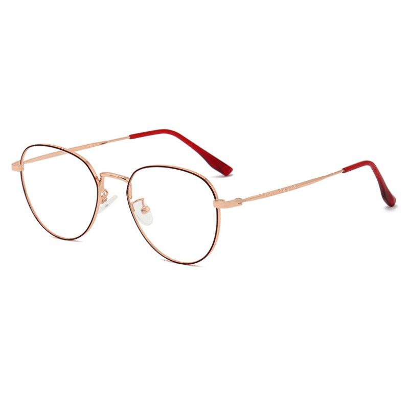 Hotochki Women's Full Rim Round Oval Alloy Eyeglasses L2092 Full Rim Hotochki RED  