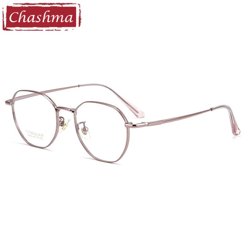 Chashma Women's Full Rim Round Titanium Stainless Steel Eyeglasses 836 Full Rim Chashma Pink  