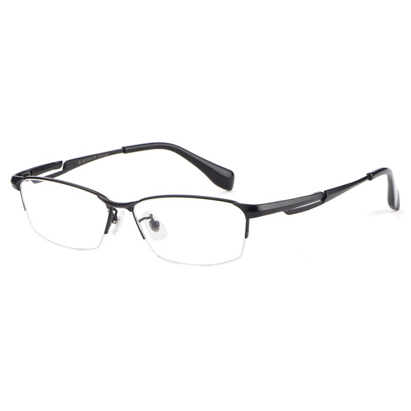 Hotochki Men's Semi Rim Rectangle Titanium Frame Eyeglasses E85759 Semi Rim Hotochki C1  